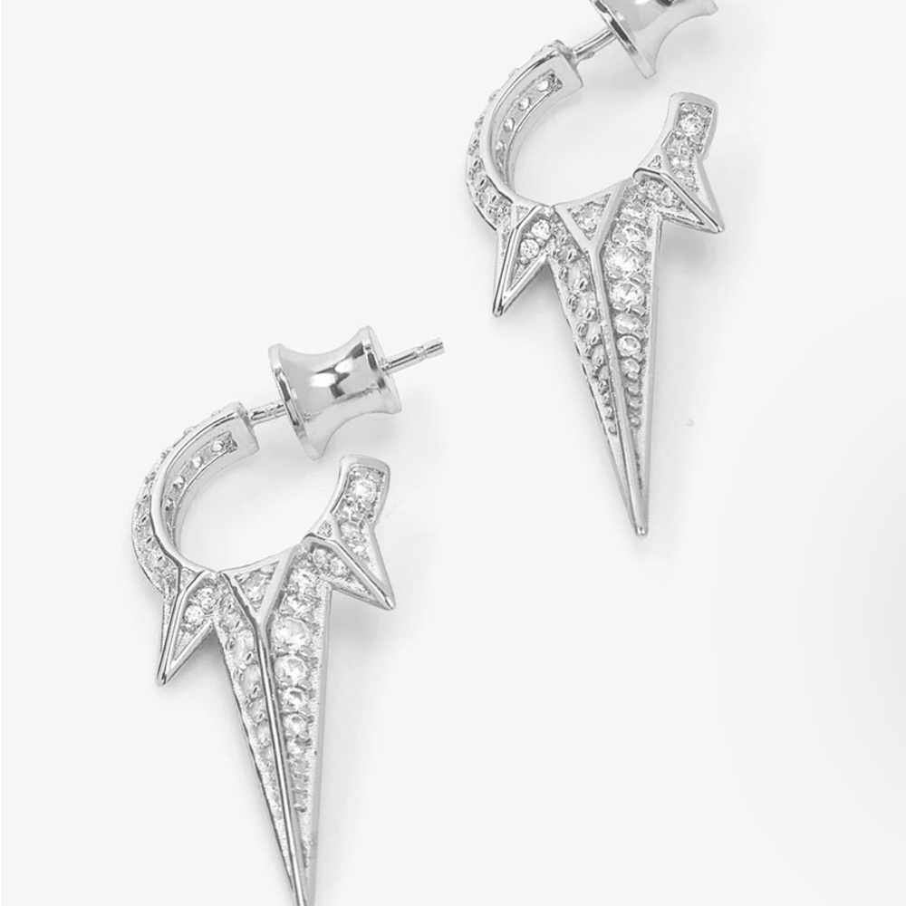 Melinda Maria Gabriella Pavé Triple Spike Earrings - Picture 2 of 5